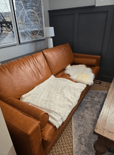 Cognac Faux-Leather